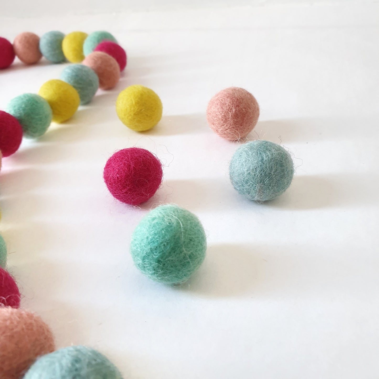 Candy Rainbow Pom Pom Garland - Felt Ball Nursery Decor