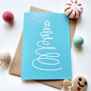 Christmas - A6 Christmas Magic Blue Tree Greeting Card