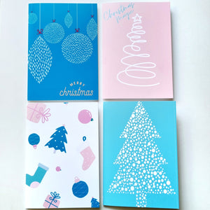 Christmas - A6 Pack of 4 Greeting Cards