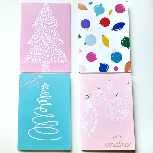 Christmas - A6 Pack of 4 Greeting Cards