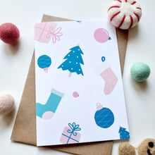 Load image into Gallery viewer, Christmas - A6 Christmas Doodle Pastel Greeting Card