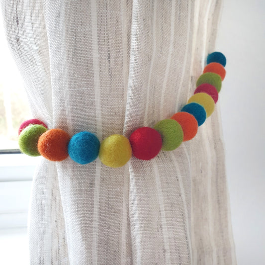 Circus Curtain Felt Ball Pom Pom Tie Backs