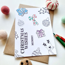 Load image into Gallery viewer, Colour Me In Personalised Christmas Design- A6 Greeting Card