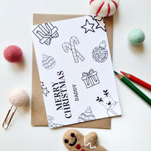 Load image into Gallery viewer, Colour Me In Personalised Christmas Design- A6 Greeting Card
