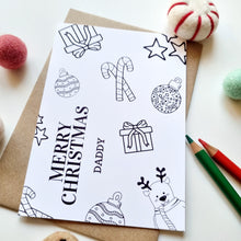 Load image into Gallery viewer, Colour Me In Personalised Christmas Design- A6 Greeting Card