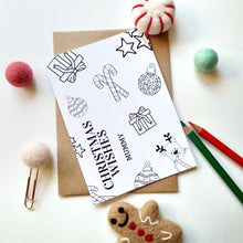 Load image into Gallery viewer, Colour Me In Personalised Christmas Design- A6 Greeting Card