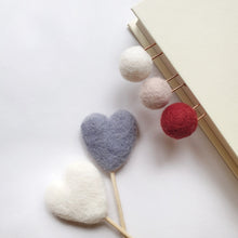 Load image into Gallery viewer, Cupid Pom Pom Paperclips - Felt Ball Stationary Bookmarks
