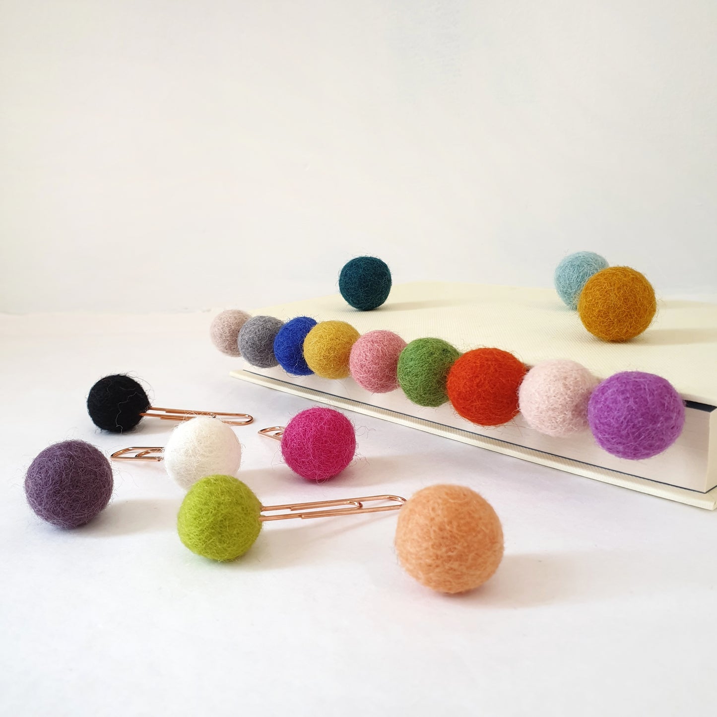 Custom Pom Pom Paperclips - Felt Ball Stationary Bookmarks