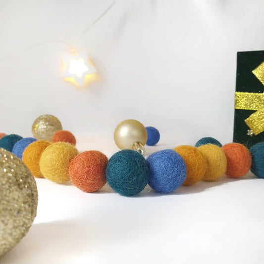 Elves Pom Pom Garland - Felt Ball Nursery Decor