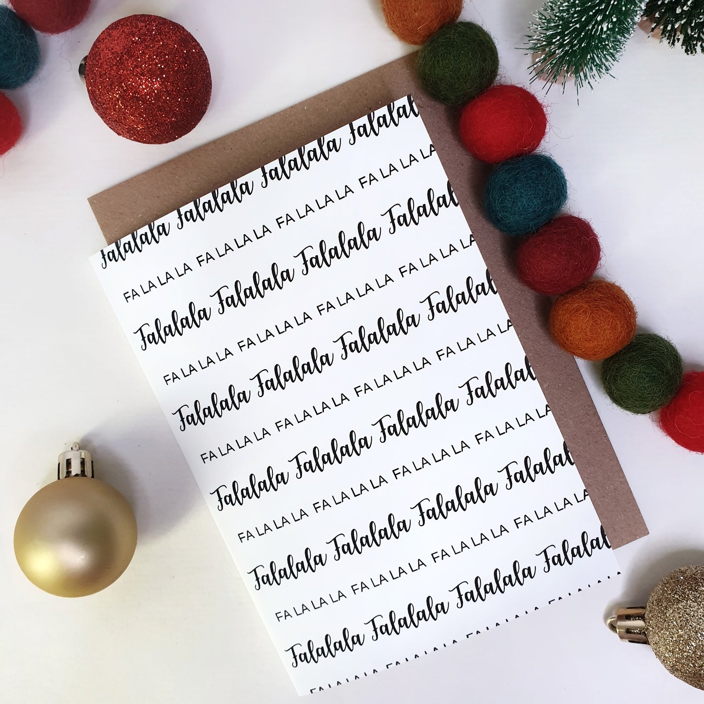 Falala - A6 Monochrome Typo Greeting Card