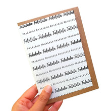 Load image into Gallery viewer, Falala - A6 Monochrome Typo Greeting Card