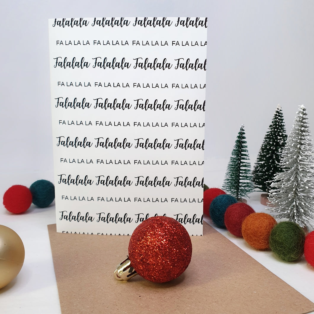 Falala - A6 Monochrome Typo Greeting Card