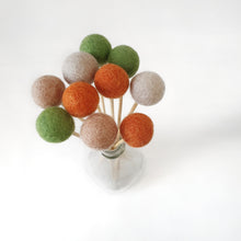 Load image into Gallery viewer, Fall Pom Pom Flowers, Felt Ball Bouquet Room Decor