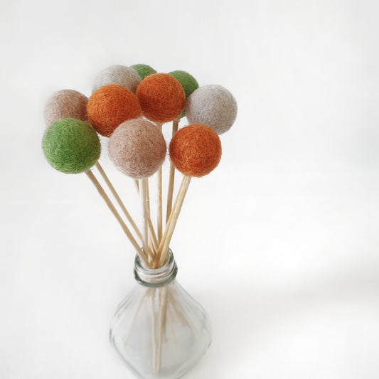 Fall Pom Pom Flowers, Felt Ball Bouquet Room Decor