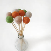 Load image into Gallery viewer, Fall Pom Pom Flowers, Felt Ball Bouquet Room Decor
