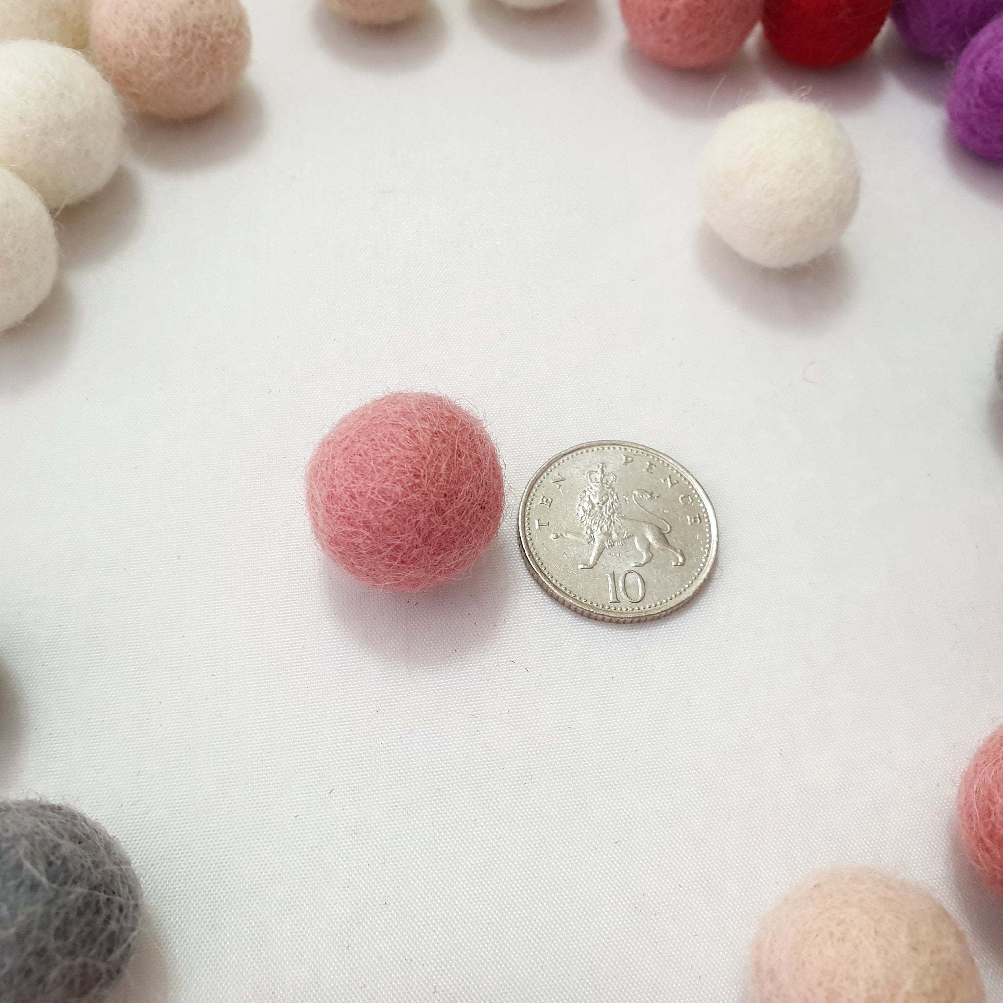 Wool Felt Pom Pom Garland- Baby Pink & Gray Pom Poms