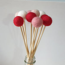 Load image into Gallery viewer, Hearts Pom Pom Flowers, Felt Ball Bouquet Room Decor