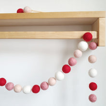 Load image into Gallery viewer, Heart Pom Pom Garland - Felt Ball Nursery Decor
