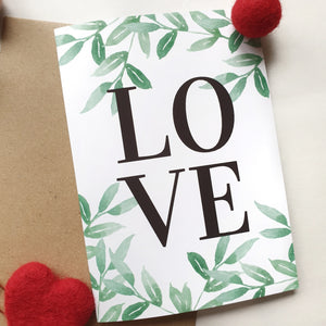 Love - A6 Botanical Watercolour Greeting Card