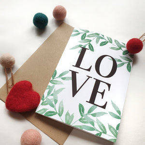 Love - A6 Botanical Watercolour Greeting Card