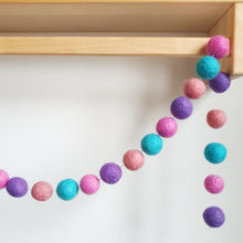 Load image into Gallery viewer, Mermaid Pom Pom Garland - Felt Ball Nursery Decor