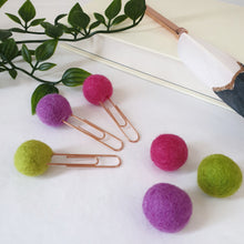 Load image into Gallery viewer, Mermaid Pom Pom Paperclips - Felt Ball Stationary Bookmarks