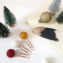 Load image into Gallery viewer, Merry Pom Pom Paperclips - Felt Ball Stationary Bookmarks