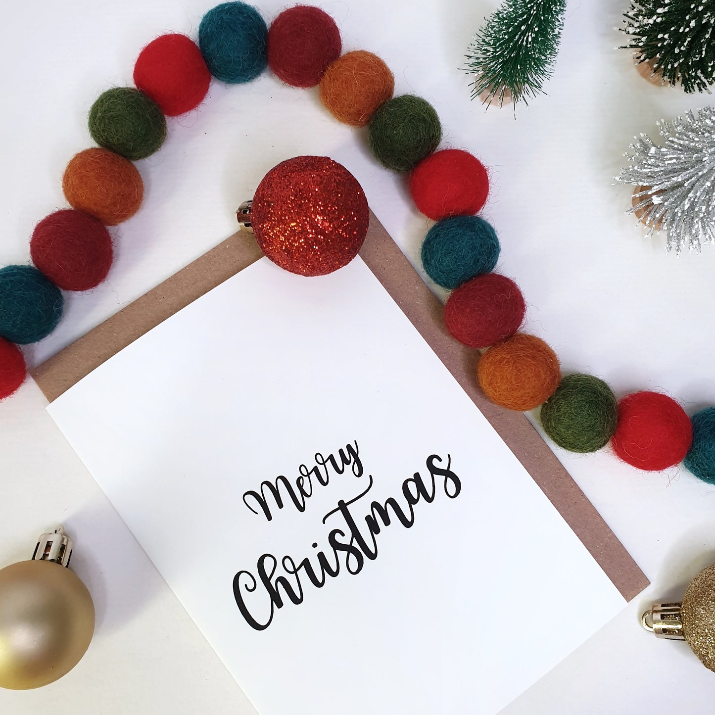 Merry Christmas - A6 Monochrome Typo Greeting Card