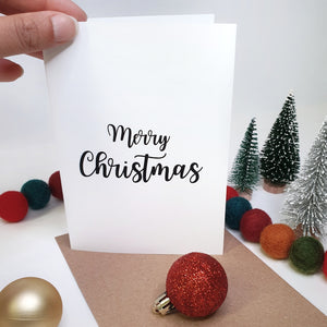 Merry Christmas - A6 Monochrome Typo Greeting Card