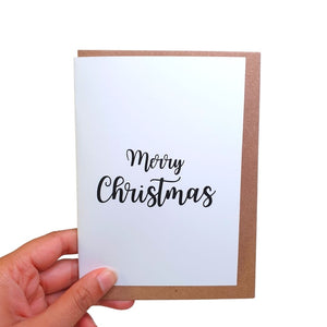 Merry Christmas - A6 Monochrome Typo Greeting Card