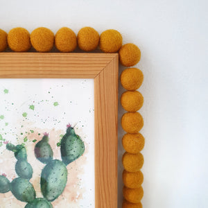 Mustard Pom Pom Garland - Felt Ball Nursery Decor