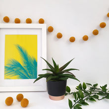 Load image into Gallery viewer, Mustard Pom Pom Garland - Felt Ball Nursery Decor