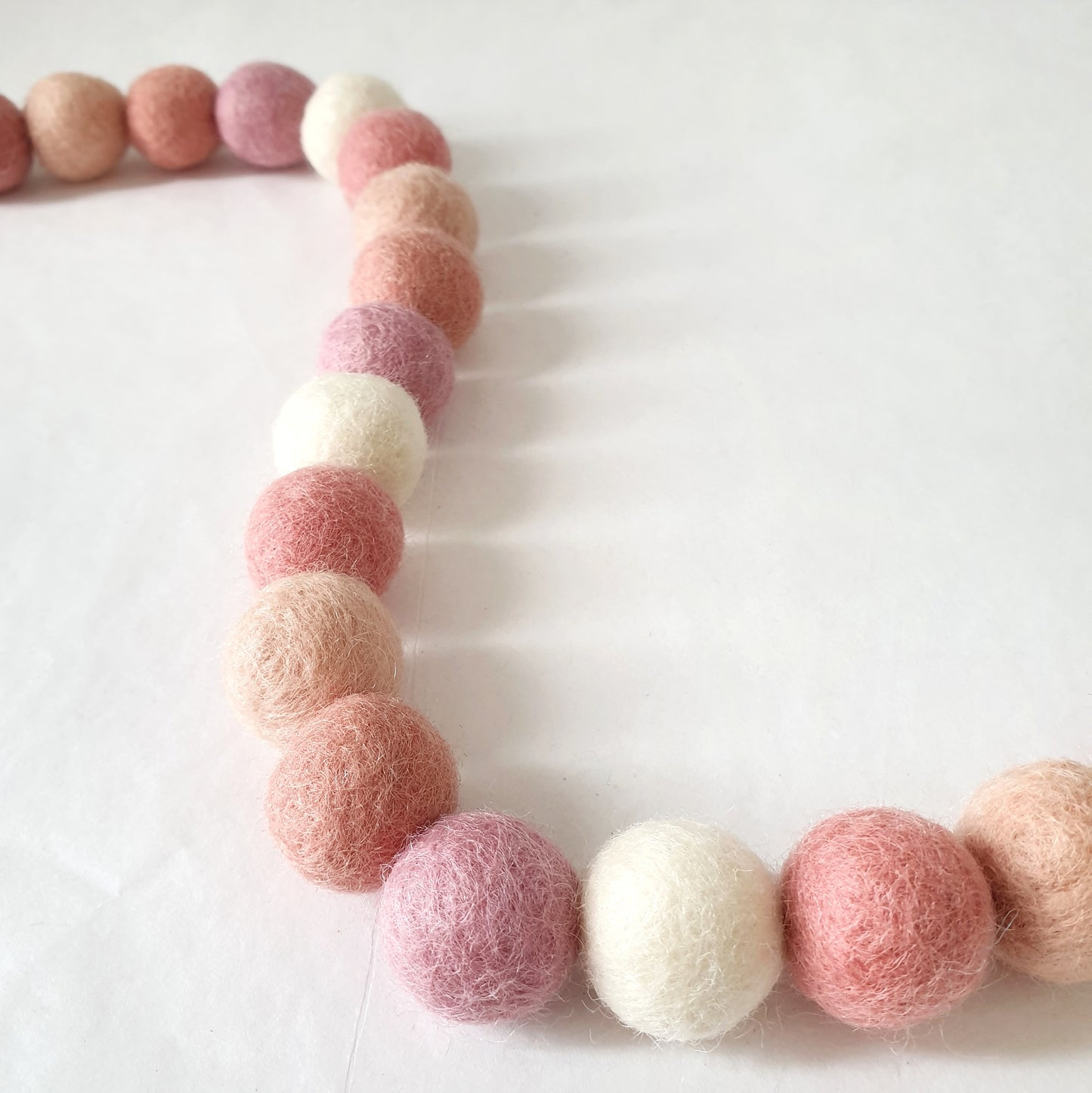 Ombre Pink Rainbow Pom Pom Garland - Felt Ball Nursery Decor