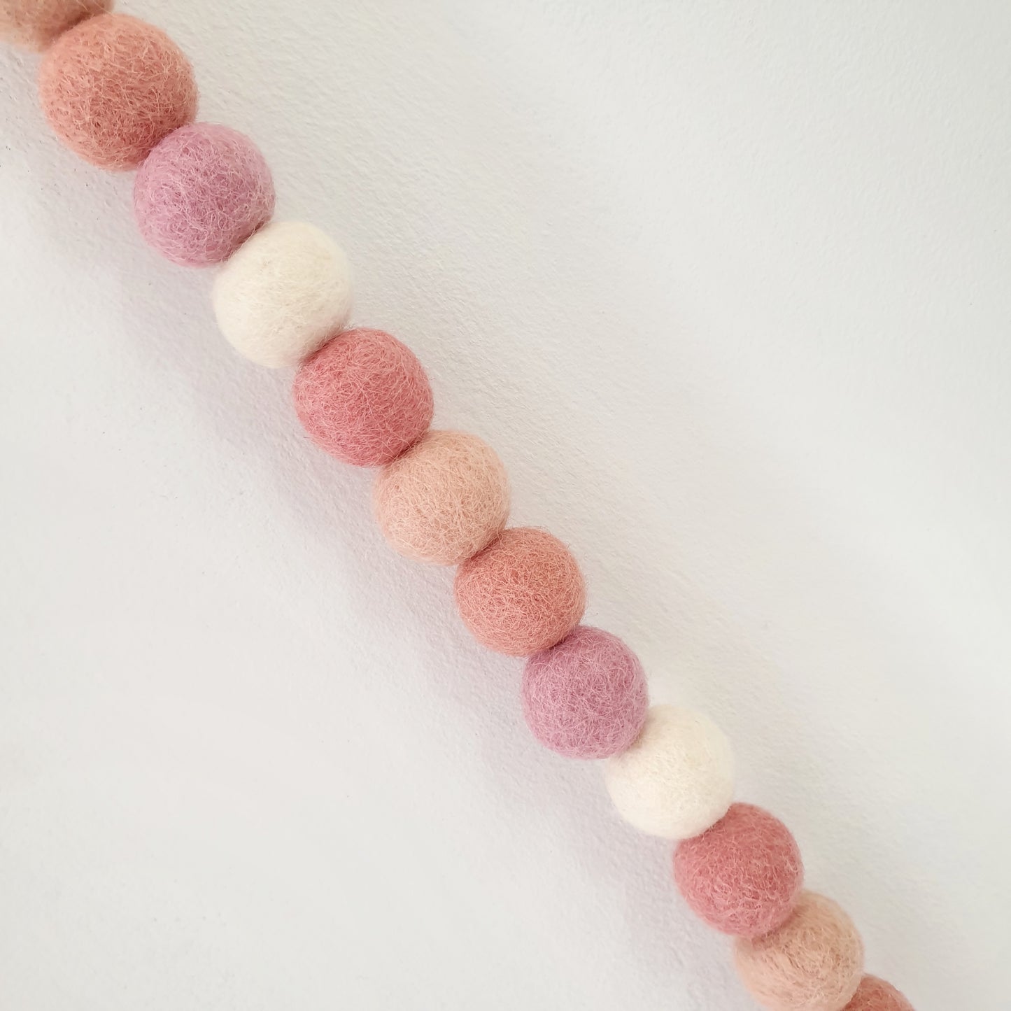 Ombre Pink Rainbow Pom Pom Garland - Felt Ball Nursery Decor