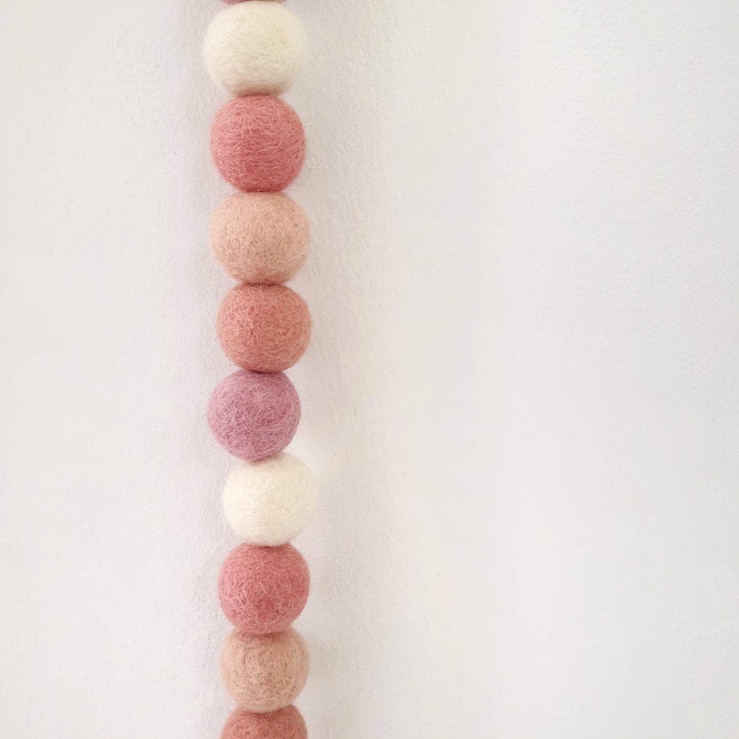 Ombre Pink Rainbow Pom Pom Garland - Felt Ball Nursery Decor
