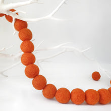 Load image into Gallery viewer, Orange Pom Pom Garland - Felt Ball Nursery Decor