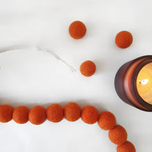 Load image into Gallery viewer, Orange Pom Pom Garland - Felt Ball Nursery Decor