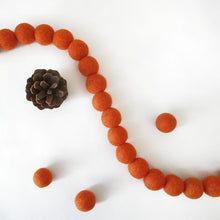 Load image into Gallery viewer, Orange Pom Pom Garland - Felt Ball Nursery Decor