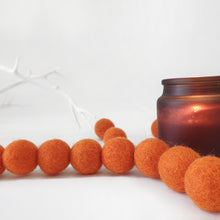 Load image into Gallery viewer, Orange Pom Pom Garland - Felt Ball Nursery Decor