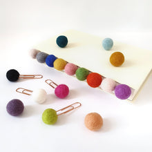 Load image into Gallery viewer, Monochrome Pom Pom Paperclips - Felt Ball Stationary Bookmarks