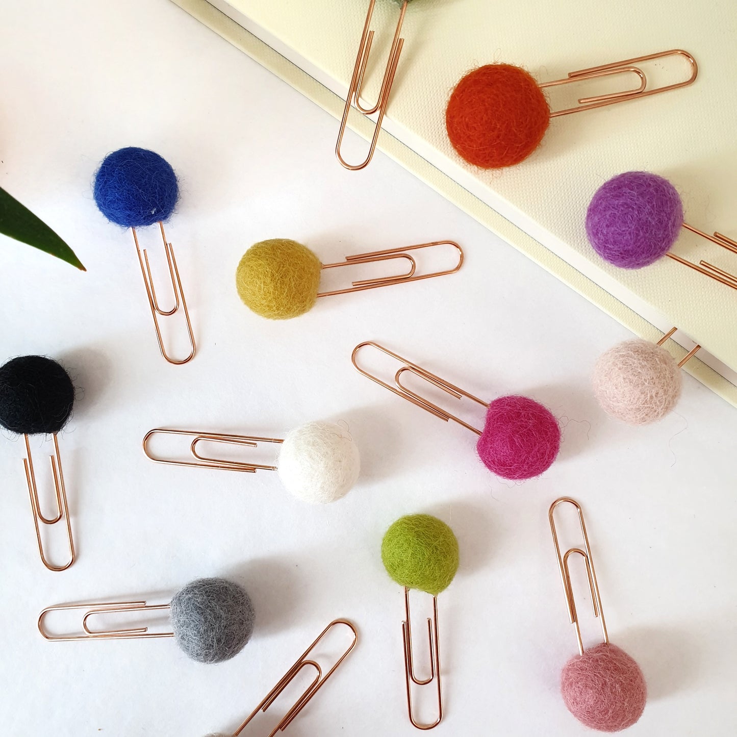 Custom Pom Pom Paperclips - Felt Ball Stationary Bookmarks