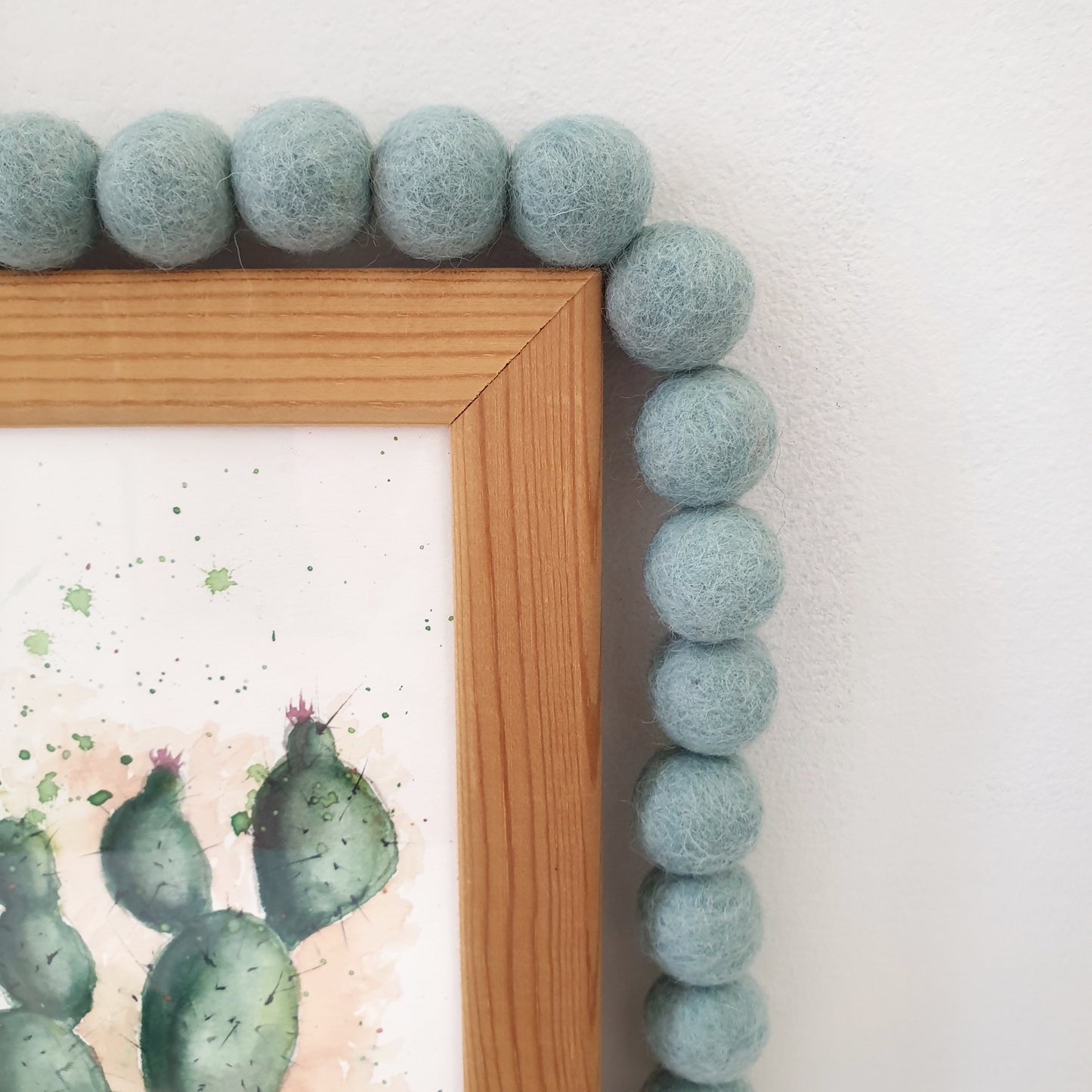 Pastel Blue Pom Pom Garland - Felt Ball Nursery Decor