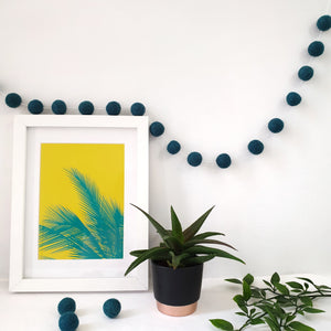 Peacock Pom Pom Garland - Felt Ball Nursery Decor