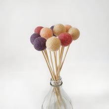Load image into Gallery viewer, Plum Pom Pom Flowers, Felt Ball Bouquet Room Decor