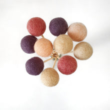 Load image into Gallery viewer, Plum Pom Pom Flowers, Felt Ball Bouquet Room Decor