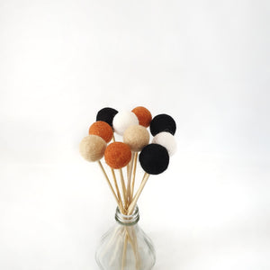 Pumpkin Pom Pom Flowers, Felt Ball Bouquet Room Decor
