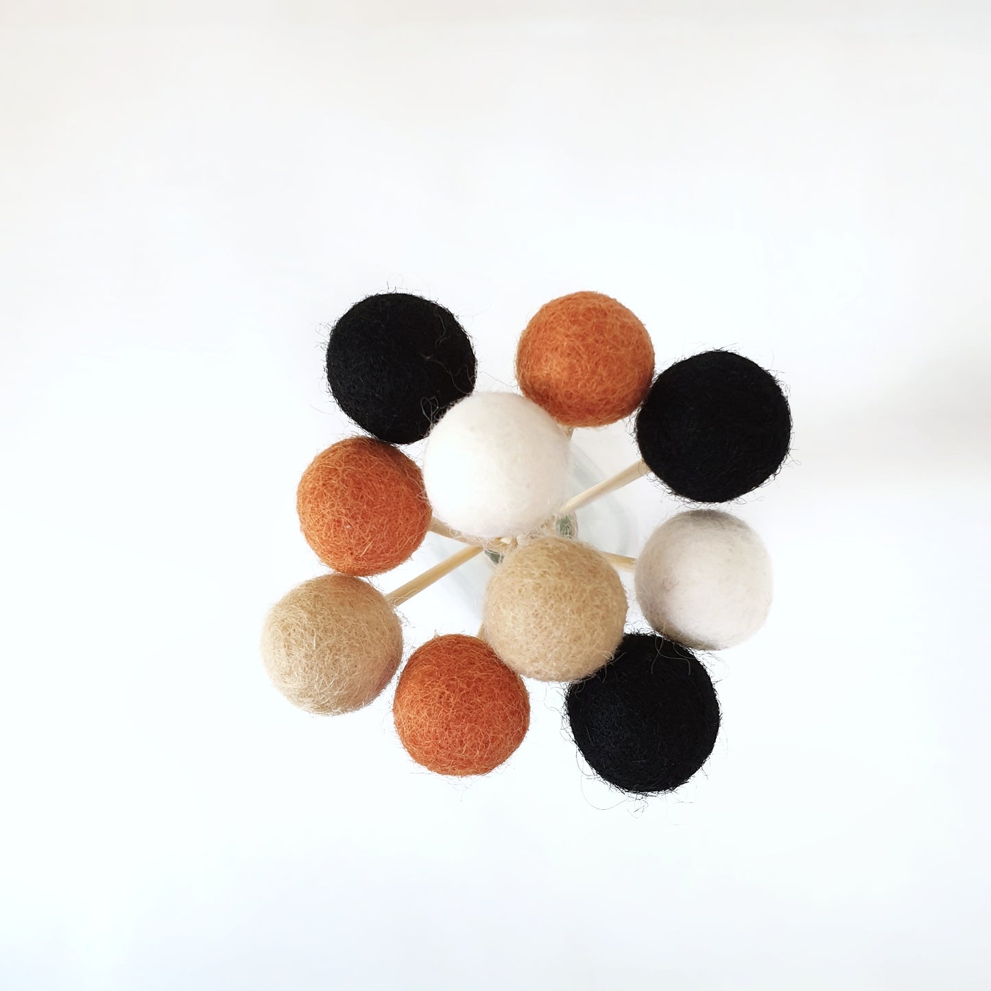 Pumpkin Pom Pom Flowers, Felt Ball Bouquet Room Decor