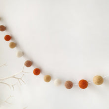 Load image into Gallery viewer, Pumpkin Spice Pom Pom Garland - Felt Ball Nursery Decor