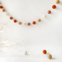 Load image into Gallery viewer, Pumpkin Spice Pom Pom Garland - Felt Ball Nursery Decor