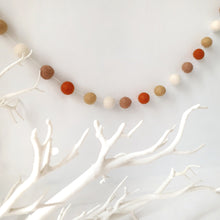 Load image into Gallery viewer, Pumpkin Spice Pom Pom Garland - Felt Ball Nursery Decor
